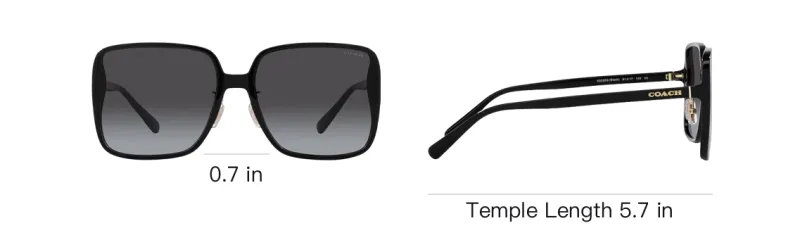 COACH Alloy Irregular Shape Sunglasses Women's Black-5