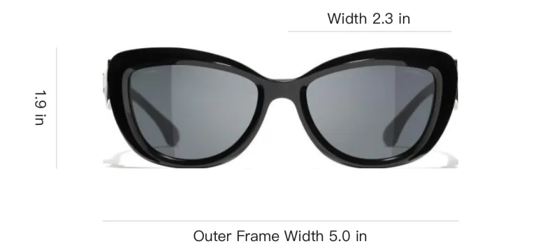 CHANEL Acetate Cat Eye Sunglasses Unisex Black-4