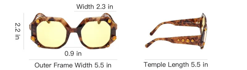 Swarovski Acetate Faux Crystal Irregular Shape Sunglasses Women's Tortoiseshell-8