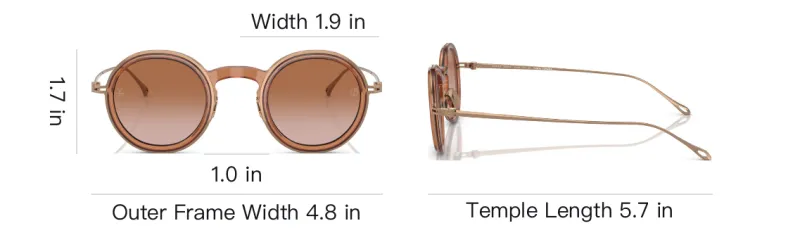 GIORGIO ARMANI Titanium Round Sunglasses Men's Brown-5