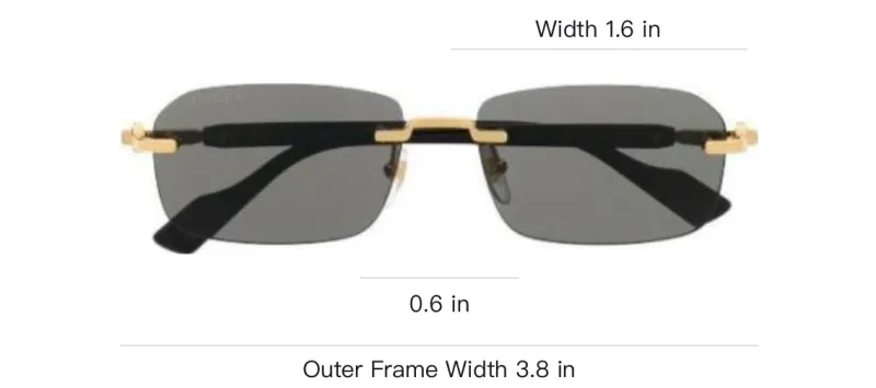 GUCCI Rimless Rectangle frame Sunglasses-3