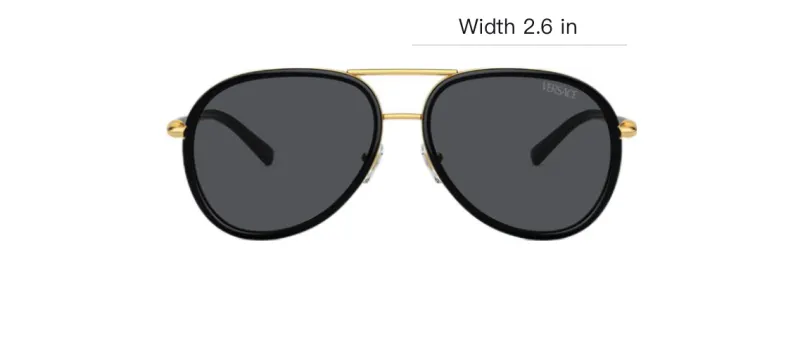 VERSACE Metal Aviator Sunglasses Unisex Black-3
