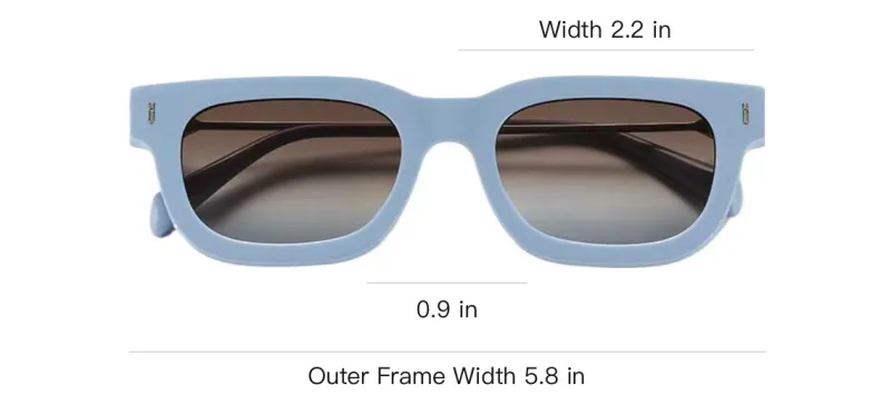 PUBLIC BEACON Acetate Square Sunglasses Unisex Blue-2