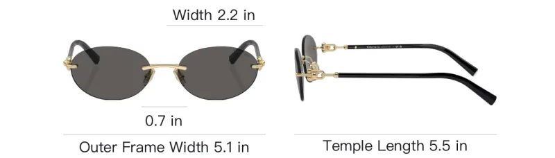 TIFFANY & CO. Oval Frameless Sunglasses-3