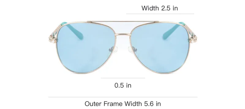 GUESS Metal Aviator Sunglasses Women's Gold-3