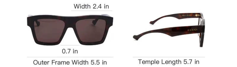GUCCI Acetate Square Sunglasses Men's Havana-3