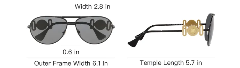VERSACE Eyewear Medusa Pilot frame Sunglasses-3