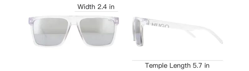 HUGO BOSS Plastic Rectangular Sunglasses Men's Transparent-4