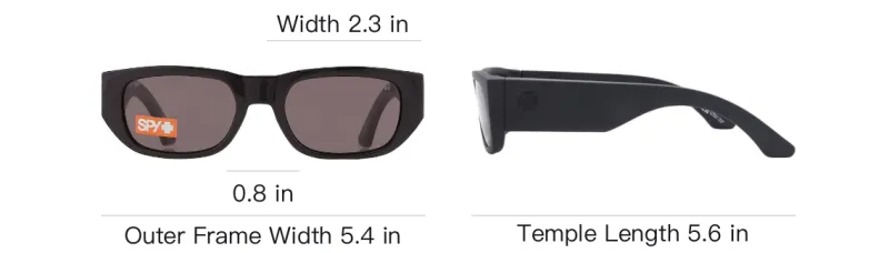 SPY Plastic Rectangular Sunglasses Unisex Black-2