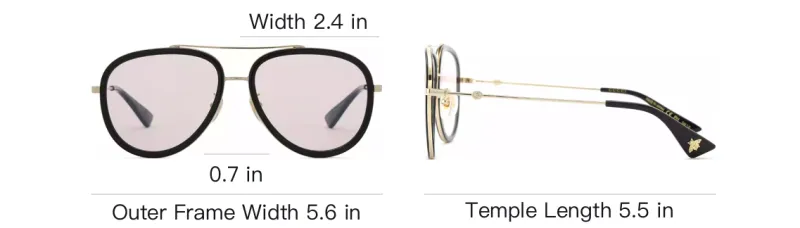 GUCCI Aviator Style Metal Sunglasses-3