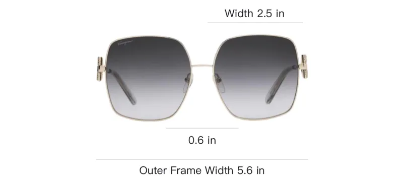 FERRAGAMO Metal Square Sunglasses Unisex Silver-3