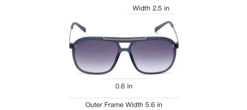 GUESS Polycarbonate Resin Irregular Shape Sunglasses Men's Blue-2