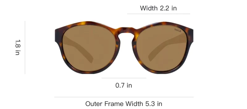 BOLLE Plastic Round Sunglasses Unisex Tortoiseshell-3