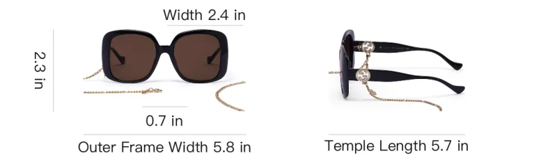 GUCCI Square Frame Chain Sunglasses-4