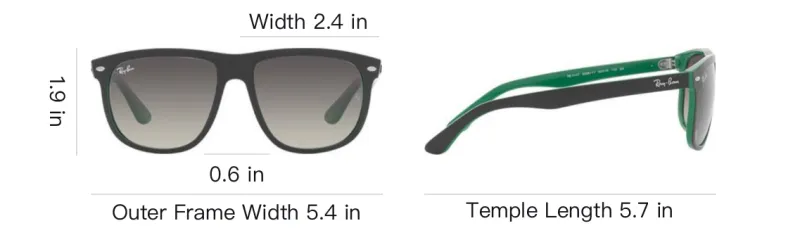 RayBan Plastic Irregular Shape Sunglasses Men's Black Green-3