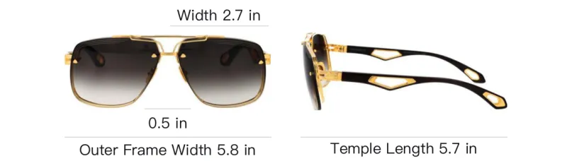Maybach Aviator Sunglasses Men's Gold-3