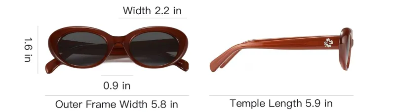 PUBLIC BEACON Acetate Oval Sunglasses Unisex Red-3