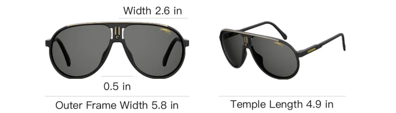 CARRERA Plastic Aviator Sunglasses Unisex Black-2