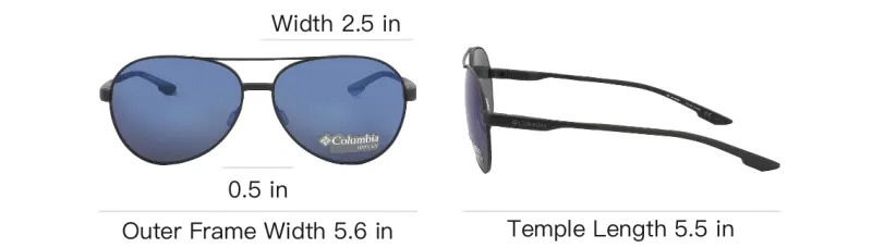 Columbia Metal Aviator Sunglasses Unisex Black-4