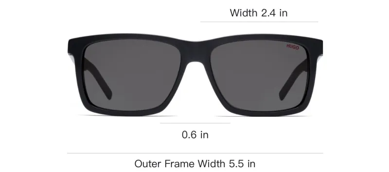 HUGO BOSS Acetate Metal Square Sunglasses Men's Black-2