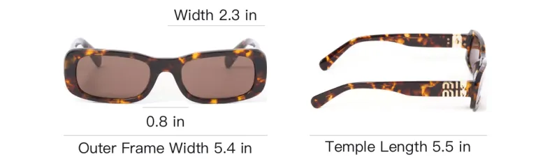 MIU MIU Acetate Rectangular Sunglasses Women's Tortoiseshell-3