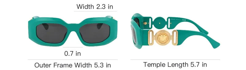 VERSACE Rectangular Frame Sunglasses-4