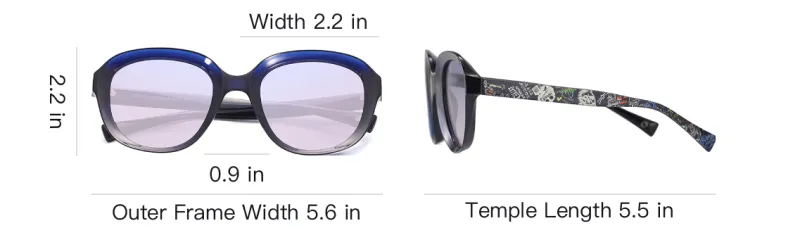 ZIPPO Oval Sun Protection Sunglasses Women's DN-Dark Blue/BK-Classic Black-2