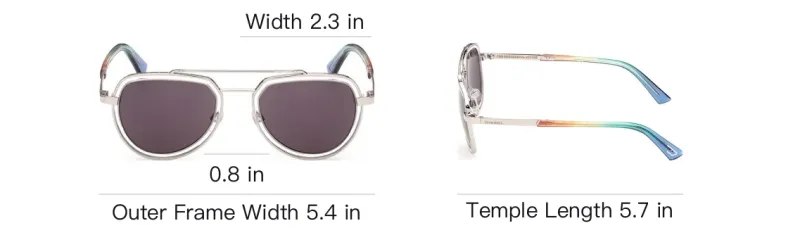 DIESEL Aviator Sunglasses Men's Silver-3