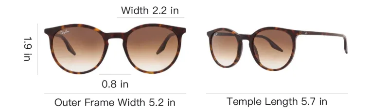 RayBan Acetate Round Sunglasses Unisex Havana Color Transparent/Brown-2
