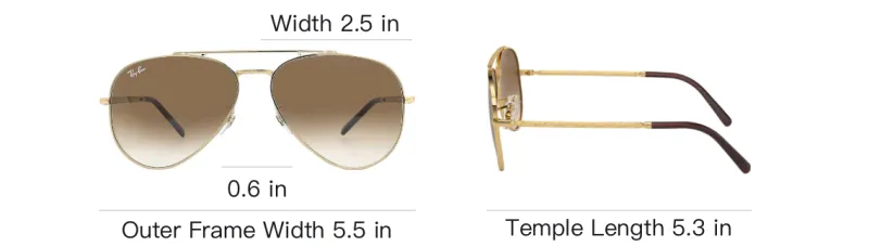 RayBan Metal Aviator Sunglasses Unisex Gold-3