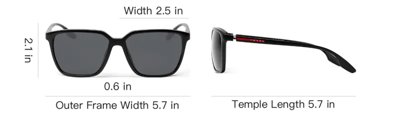 PRADA Plate Frame Square Sunglasses Men's-5