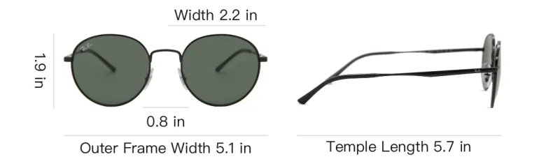 RayBan Metal Round Sunglasses Unisex Black-3