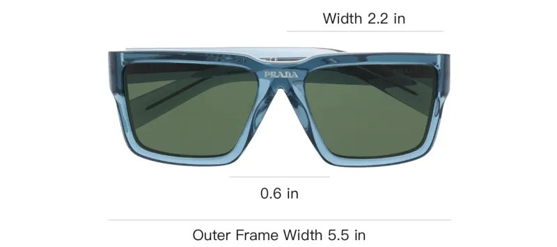 PRADA Plate Frame Square Sunglasses Women's Blue-2
