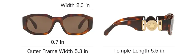 VERSACE Rectangular Frame Sunglasses-6