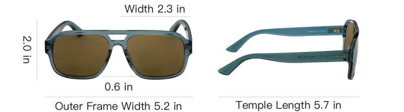 GUCCI Acetate Oval Sunglasses Men's Blue-3