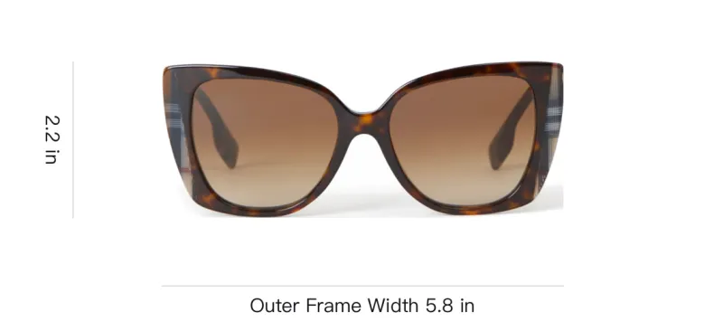 Burberry Plate Frame Cat Eye Sunglasses Women's Brown-3