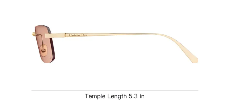 DIOR Metal Square Sunglasses Women's Gold-3