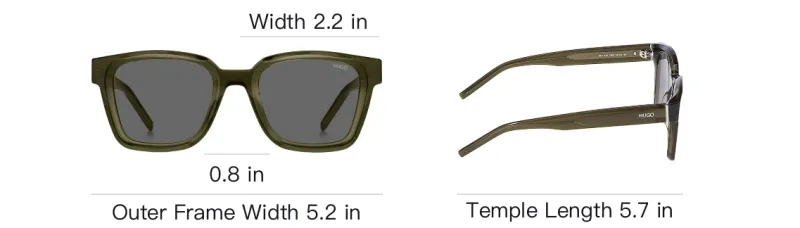 HUGO BOSS Acetate Square Sunglasses Men's Green-3