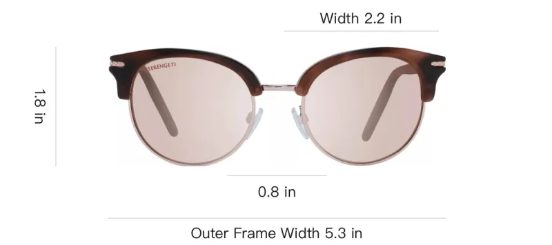 Serengeti Acetate Plastic Metal Oval Sunglasses Women's Brown-2