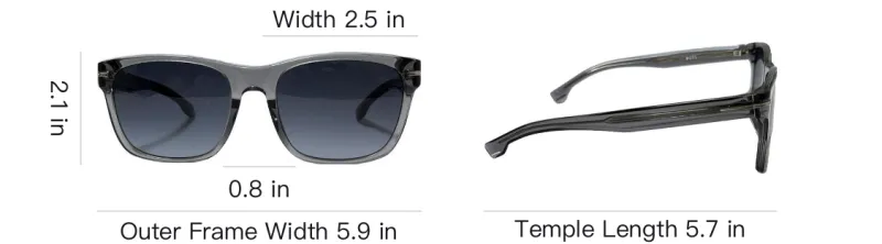 HUGO BOSS Plastic Metal Square Sunglasses Men Gray-3