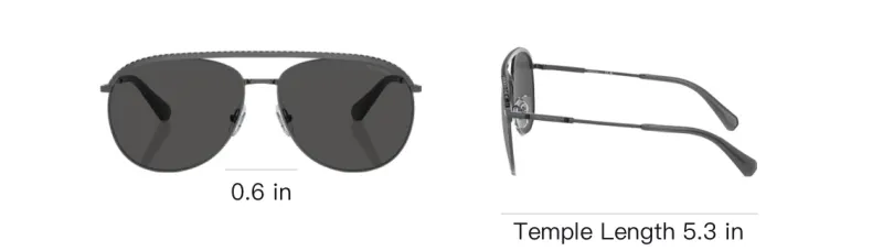 Swarovski Metal Aviator Sunglasses Men's Black-3