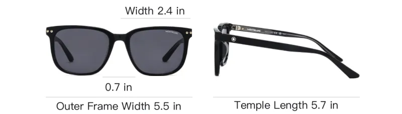 MONTBLANC Plate Frame Square Sunglasses Unisex Black-3