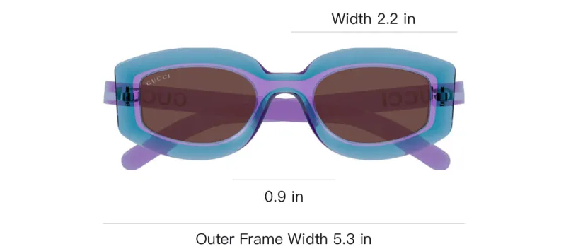 GUCCI Injection Molded Irregular Shape Sunglasses Unisex Blue-3