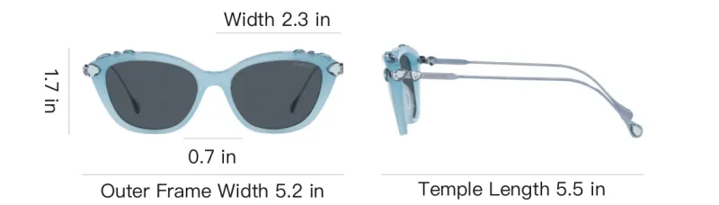 Swarovski Rectangular Sunglasses Men's Blue-6
