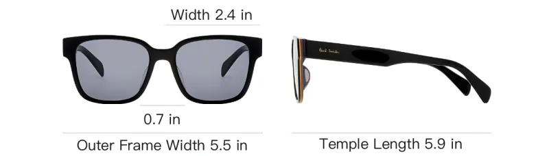 Paul Smith Plate Frame Square Sunglasses Unisex Black-4