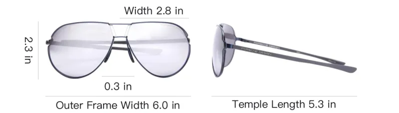 PORSCHE DESIGN Biosteel Aviator Sunglasses Men's Dark Blue-3