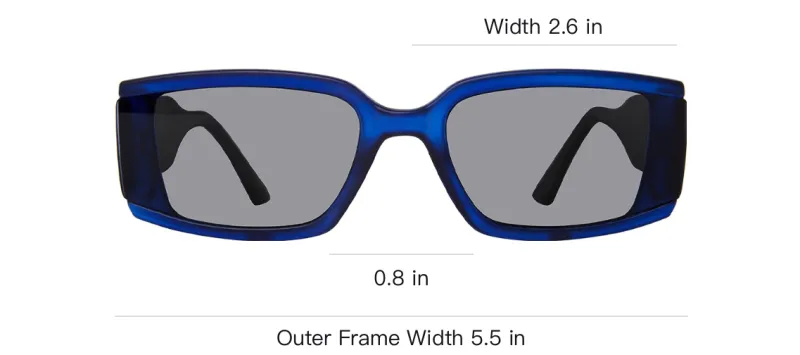 STEVE MADDEN Rectangular Sunglasses Unisex Dark Blue-3