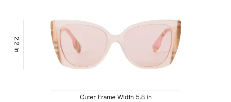 Burberry Plate Frame Irregular Shape Sunglasses Unisex Pink-3