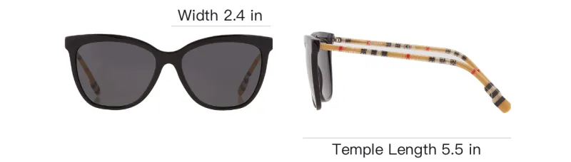 Burberry Plastic Square Sunglasses Women's Black-5
