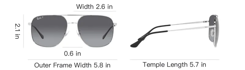 RayBan Metal Aviator Sunglasses Unisex Silver-3